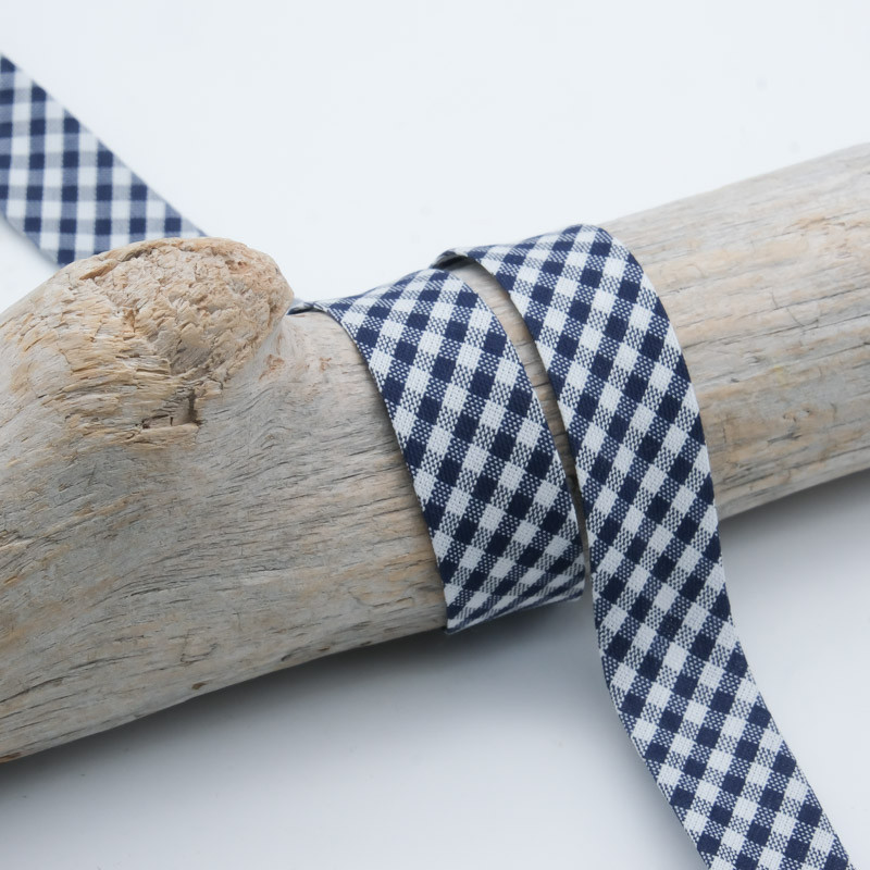 18mm Navy Vichy Biais - Maison Klem